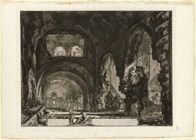 Indvendig udsigt af villaen i Maecenas, fra udsigt over Rom af Giovanni-Battista Piranesi