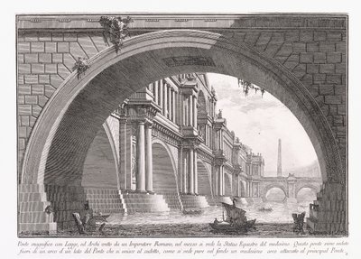 Magnificent Bridge with Loggia dani af Giovanni Battista Piranesi