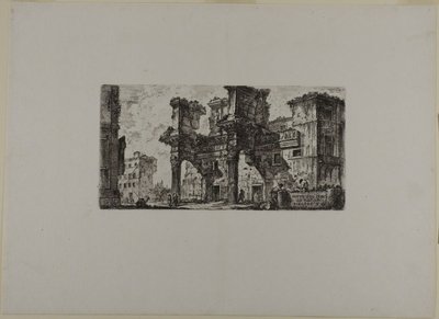 En del af Nervas Forum, planche fem fra Some Views of Triumphal Arches and other monuments af Giovanni Battista Piranesi