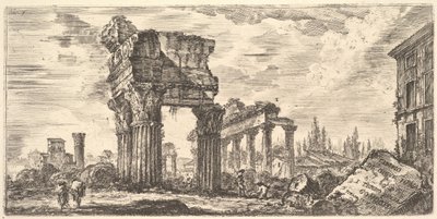 Plade 7: Temple of Jupiter Tonans Jupiter the Thunderer. 1. Konkordentemplet. Temp..., ca. 1748. af Giovanni Battista Piranesi