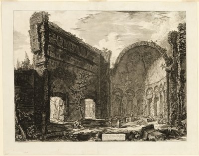 Rester af et rum, der hørte til prætorianerfortet i Hadrians Villa, Tivoli, fra Views of Rome af Giovanni Battista Piranesi