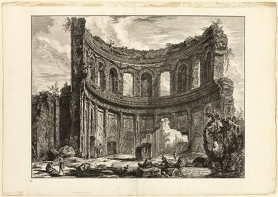 Rester af det såkaldte Apollon-tempel ved Hadrians Villa, Tivoli, fra Views of Rome af Giovanni Battista Piranesi