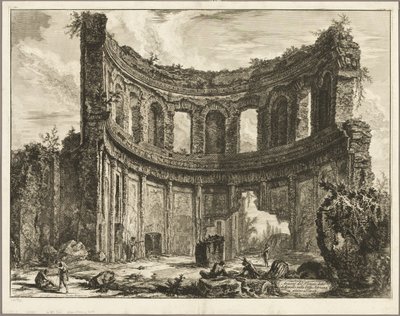 Rester af det såkaldte Apollon-tempel ved Hadrians Villa, Tivoli, fra Views of Rome af Giovanni Battista Piranesi