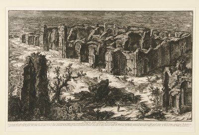 Ruinerne af Antonine Baths [Baths of Caracalla], fra udsigt over Rom af Giovanni Battista Piranesi