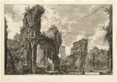 Ruinerne af Xystus [en lang åben portiko brugt til atletiske øvelser], den centrale hal i Antonine Baths [The Baths of Caracalla], fra udsigt over Rom af Giovanni-Battista Piranesi