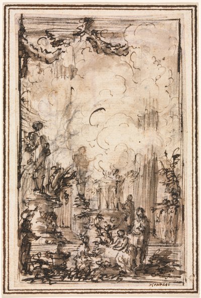 Offergave i et tempel, efter 1750. af Giovanni Battista Piranesi