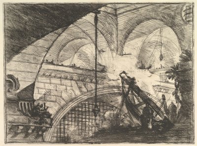 Buen med en Shell Ornament, fra Carceri dinvenzione Imaginary Prisons, ca. 1749-50. af Giovanni Battista Piranesi