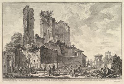 Fontænen ved Acqua Giulia (Udsigter over resterne af Acqua Giulias slot) af Giovanni Battista Piranesi