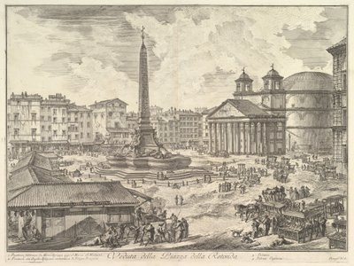 Piazza della Rotonda med Pantheon og obelisken, fra „Vedute di Roma“ af Giovanni Battista Piranesi