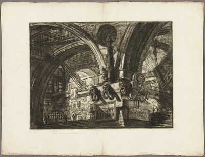 Molen med en lampe, plade 15 fra Imaginary Prisons af Giovanni Battista Piranesi