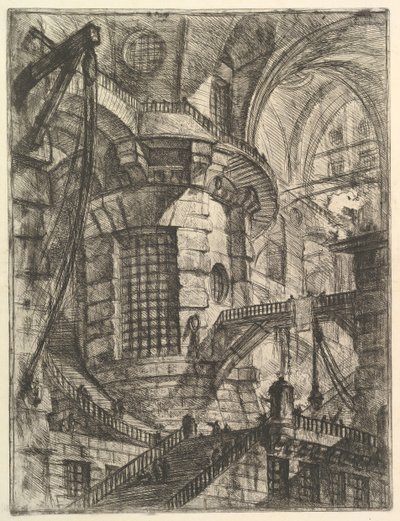 Rundetårn, fra Carceri dinvenzione Imaginary Prisons, ca. 1749-50. af Giovanni Battista Piranesi