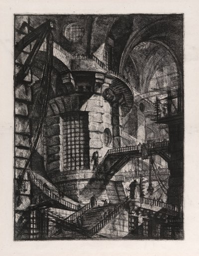 Rundetårn, plade 3 fra Carceri d af Giovanni-Battista Piranesi