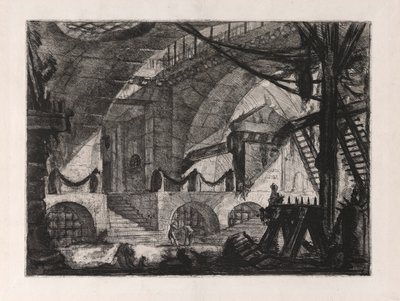 The Sawhorse, plade 12 fra Carceri d af Giovanni-Battista Piranesi