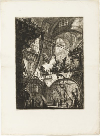 The Smoking Fire, tallerken 6 fra Imaginary Prisons af Giovanni Battista Piranesi
