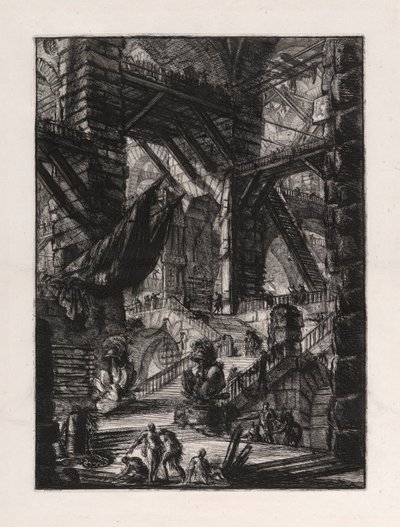 Trappen med trofæer, plade 8 fra Carceri D af Giovanni-Battista Piranesi