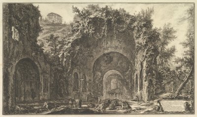 Den såkaldte Egerias grotte (Udsigt over kilden og Egerias huler uden for Porta Capena) af Giovanni Battista Piranesi