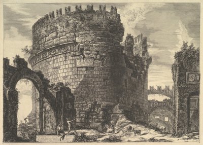 Graven af ​​Caecilia Metella, fra Views of Rome Roman Views, ca. 1762. af Giovanni Battista Piranesi