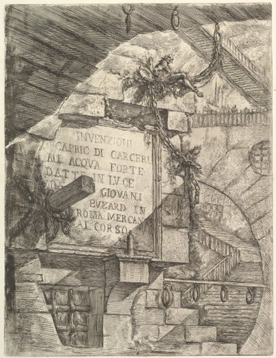 Titelside, fra Carceri dinvenzione Imaginary Prisons, ca. 1749-50. af Giovanni Battista Piranesi