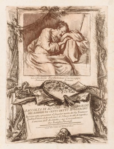 Titelside af samling af nogle tegninger af Barberi fra Cento Ietto il Gerucino af Giovanni Battista Piranesi