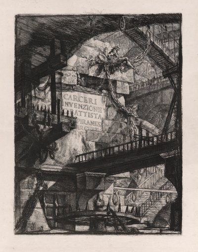 Titelplade, plade 1 fra Carceri d af Giovanni-Battista Piranesi