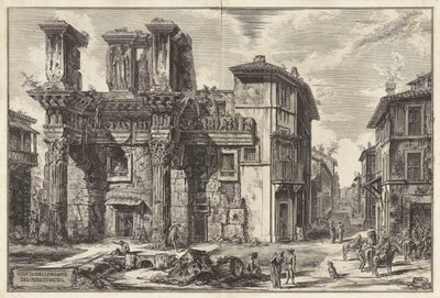 Udsigt over resterne af Forum of Nerva, fra Vedute di Roma (Udsigt over Rom) af Giovanni-Battista Piranesi
