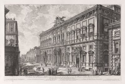 Udsigt over Palazzo bygget på Quirinal for Briefs-sekretæren og Det Hellige Råd), fra Vedute di Roma af Giovanni-Battista Piranesi