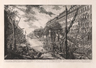 Udsigt over havnen i Ripa Grande, fra Vedute di Roma (Udsigt over Rom) af Giovanni Battista Piranesi