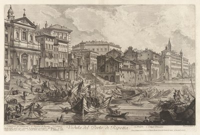 Veduta del Porto di Ripetta (Udsigt over Ripettas havn), fra Vedute di Roma (Udsigt over Rom) af Giovanni-Battista Piranesi