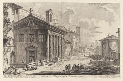 Udsigt over Temple of Manly Fortune. I dag S. Maria Egizziaca degli Armeni (Udsigt over templet Fortuna Virilis. Nu den armenske kirke Santa Maria Egizziaca [nu menes at være Portunus