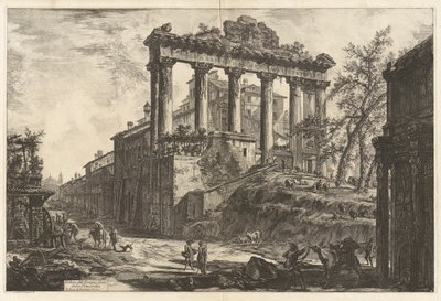 Veduta del Tempio detto della Concordia (Udsigt over det såkaldte Concord Temple [Saturntemplet med Septimius Severus