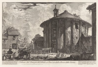 Udsigt over Cybele-templet på Piazza della Bocca della Verit? (Udsigt over Cybele-templet på Piazzaen ved Bocca della Verit?), Fra Vedute di Roma (Udsigt over Rom) af Giovanni Battista Piranesi