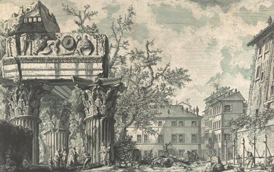 Udsigt over Temple of Thundering Jupiter, 1740