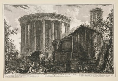 Udsigt over Sibyllens tempel i Tivoli, fra Vedute di Roma af Giovanni-Battista Piranesi