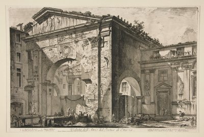 Udsigt over atriet i Octavias portikus, fra Vedute di Roma af Giovanni Battista Piranesi