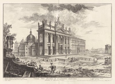 Udsigt over basilikaen San Giovanni Laterano, fra Vedute di Roma (Udsigt over Rom) af Giovanni-Battista Piranesi