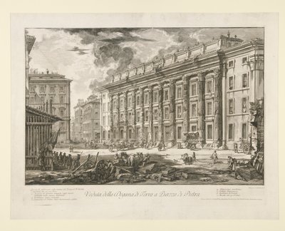 Udsigt over toldstedet på Piazza di Pietra, fra Vedute di Roma af Giovanni-Battista Piranesi