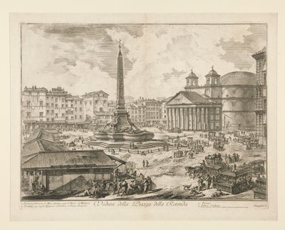 Udsigt over Piazza della Rotonda, fra Udsigt over Rom af Giovanni-Battista Piranesi