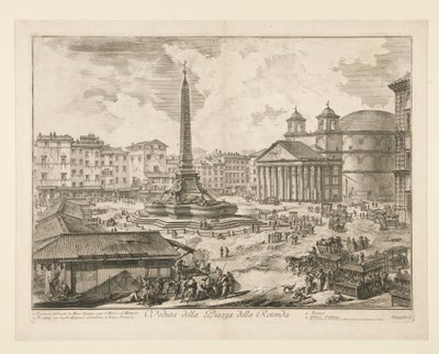 Udsigt over Piazza della Rotonda, fra Vedute di Roma af Giovanni Battista Piranesi