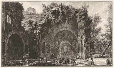 Udsigt over kilden og Spelonche d af Giovanni-Battista Piranesi
