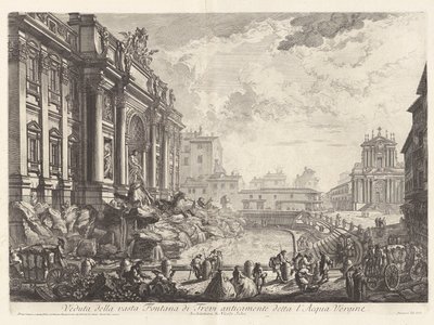 Udsigt over den store Trevi-fontæne, tidligere kendt som l af Giovanni-Battista Piranesi