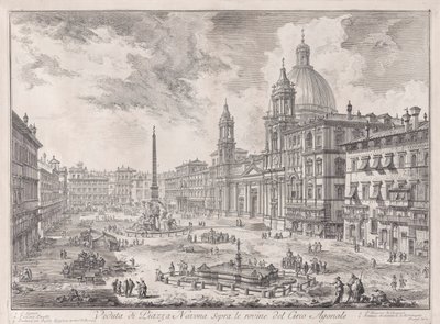 Udsigt over Piazza Navona over ruinerne af Domitians cirkus, fra Vedute di Roma (Udsigt over Rom) af Giovanni Battista Piranesi