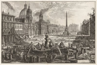 Udsigt over Piazza Navona over ruinerne af Circus Agonalis [Circus of Domitian]), fra Vedute di Roma (Udsigt over Rom) af Giovanni Battista Piranesi