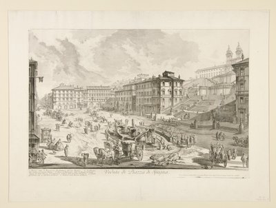 Udsigt over Piazza di Spagna, fra Udsigt over Rom af Giovanni Battista Piranesi