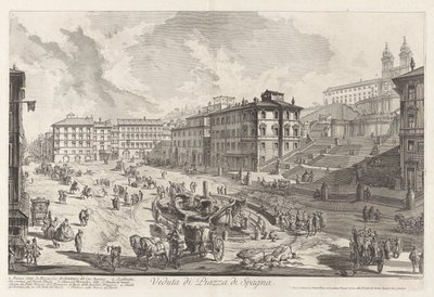 Udsigt over Piazza di Spagna, fra Vedute di Roma (Udsigt over Rom) af Giovanni-Battista Piranesi