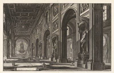 Indvendig udsigt over basilikaen San Giovanni Laterano, fra Vedute di Roma (Udsigt over Rom) af Giovanni-Battista Piranesi