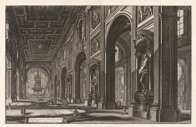 Indre udsigt over basilikaen San Giovanni in Laterano, fra «Vedute di Roma» af Giovanni Battista Piranesi