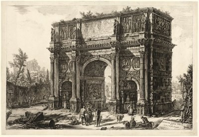 Udsigt over Konstantins bue, fra udsigt over Rom af Giovanni-Battista Piranesi