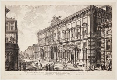 Udsigt over Palazzo della Consulta på Quirinalen, der huser det pavelige sekretariat af Giovanni Battista Piranesi