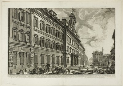 Udsigt over Palazzo di Montecitorio, fra Udsigt over Rom af Giovanni Battista Piranesi