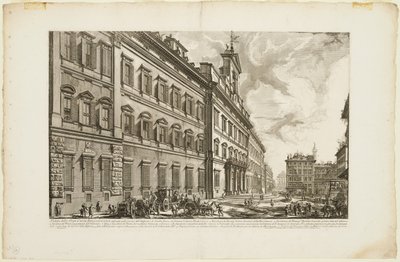 Udsigt over Palazzo di Montecitorio, fra Udsigt over Rom af Giovanni Battista Piranesi